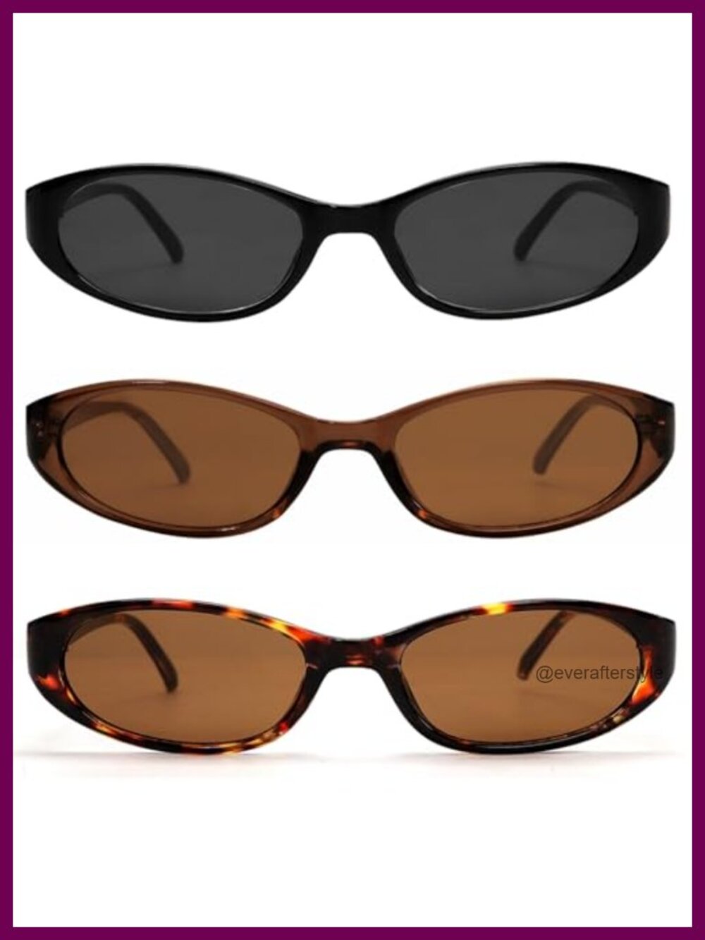Retro Oval Sunglasses Small Lightweight Full Frame UV Protection Unisex